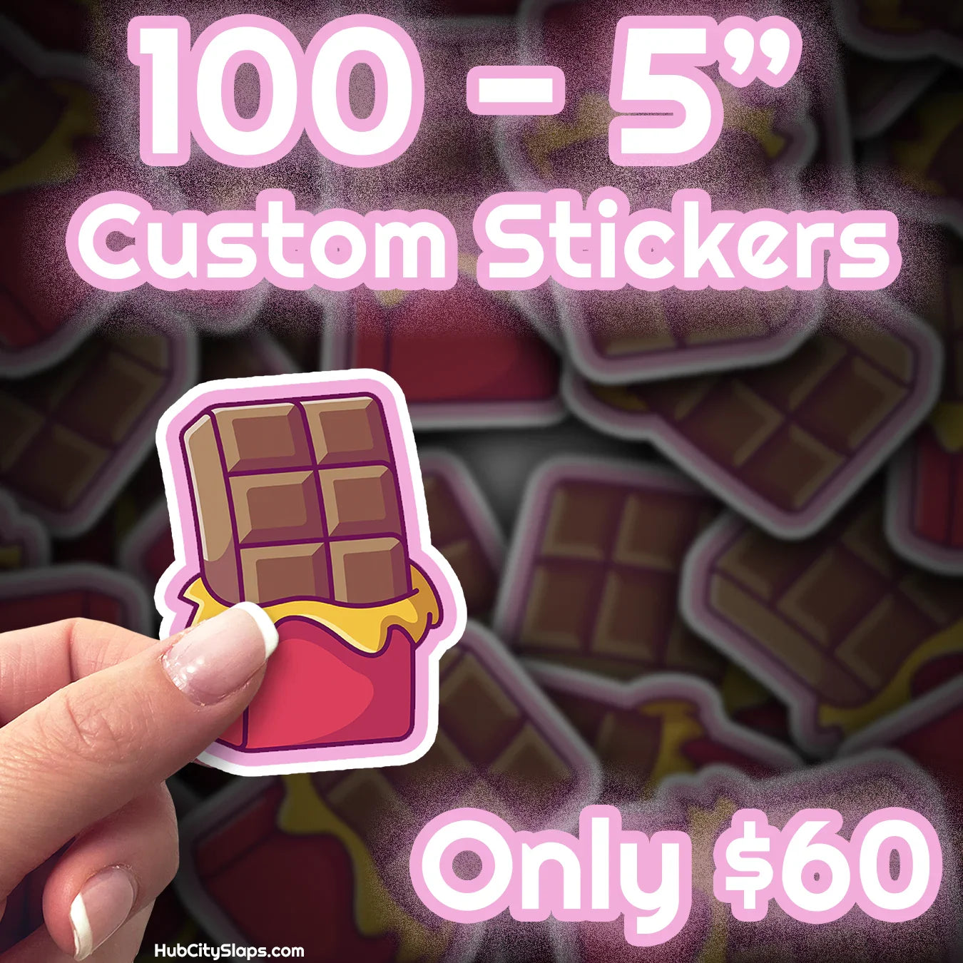 5 Inch Custom Stickers / 100 for $60 - HubCity Slaps
