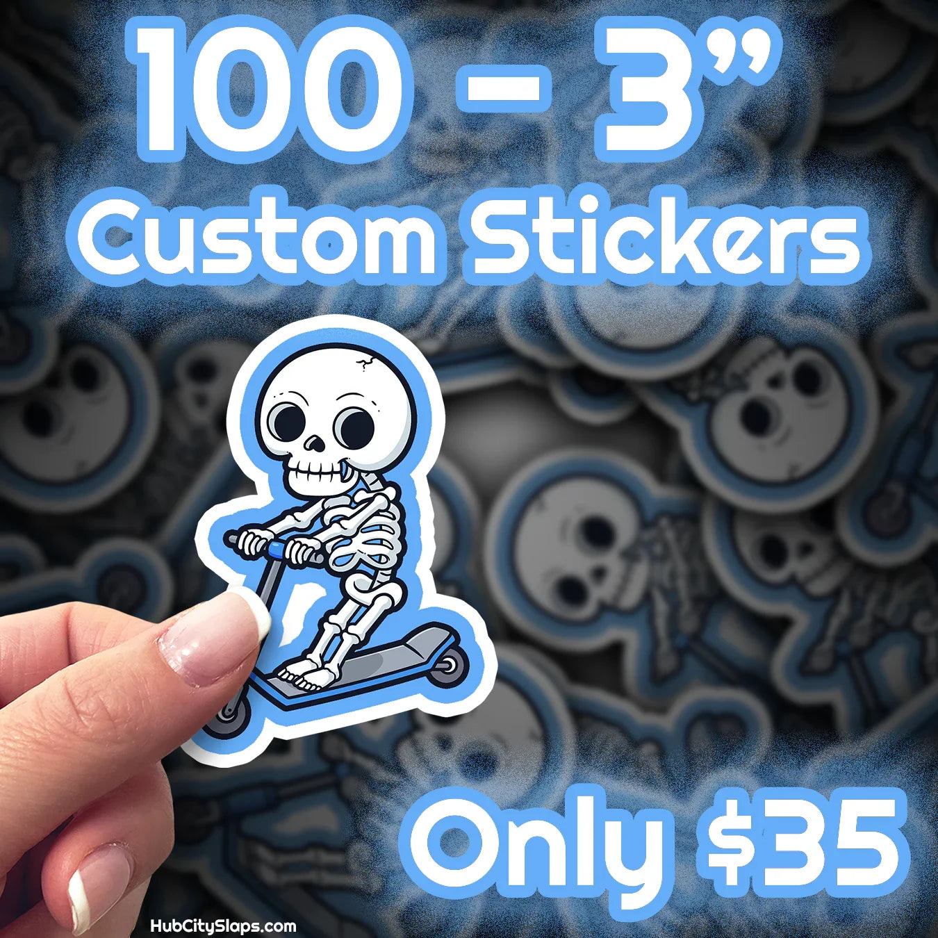 3 Inch Custom Stickers / 100 for $35 - HubCity Slaps