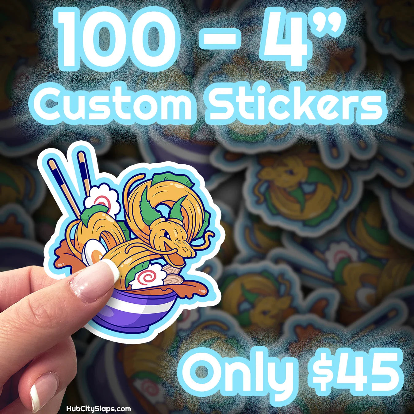 4 Inch Custom Stickers / 100 for $45 - HubCity Slaps